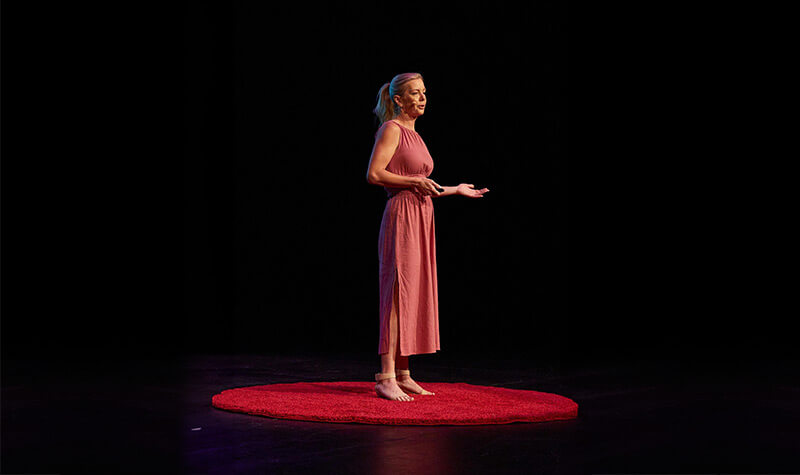 Lauren Cannell on stage at TEDx Hobart 2023